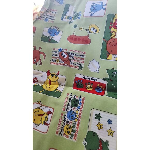 Material Green Cotton Happy Monsters Cartoon blocks 8 yards of 45" Cotton Fabr - Picture 15 of 16